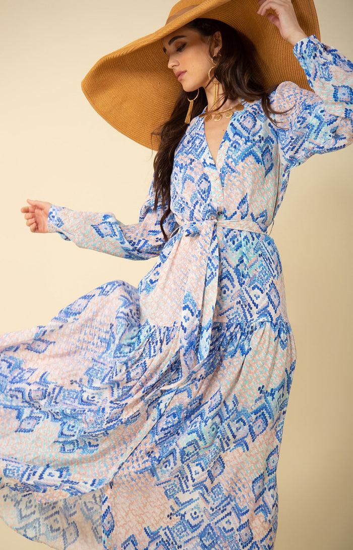 Hale Bob Arya Button Down Maxi Dress