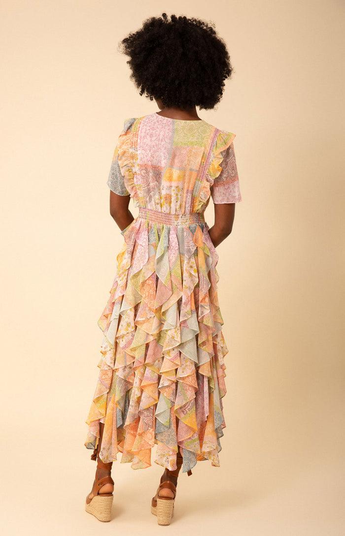 Hale Bob Aspen Ruffle Chiffon Dress