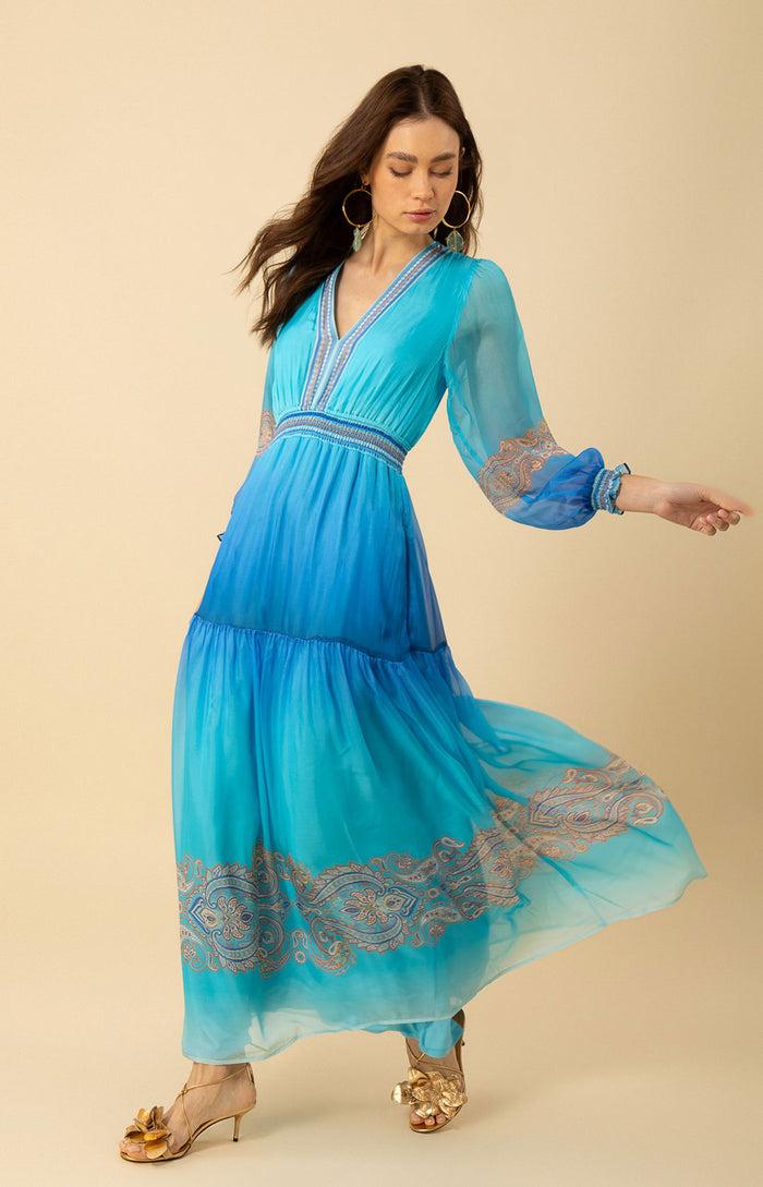 Hale Bob Ayla Chiffon Maxi Dress
