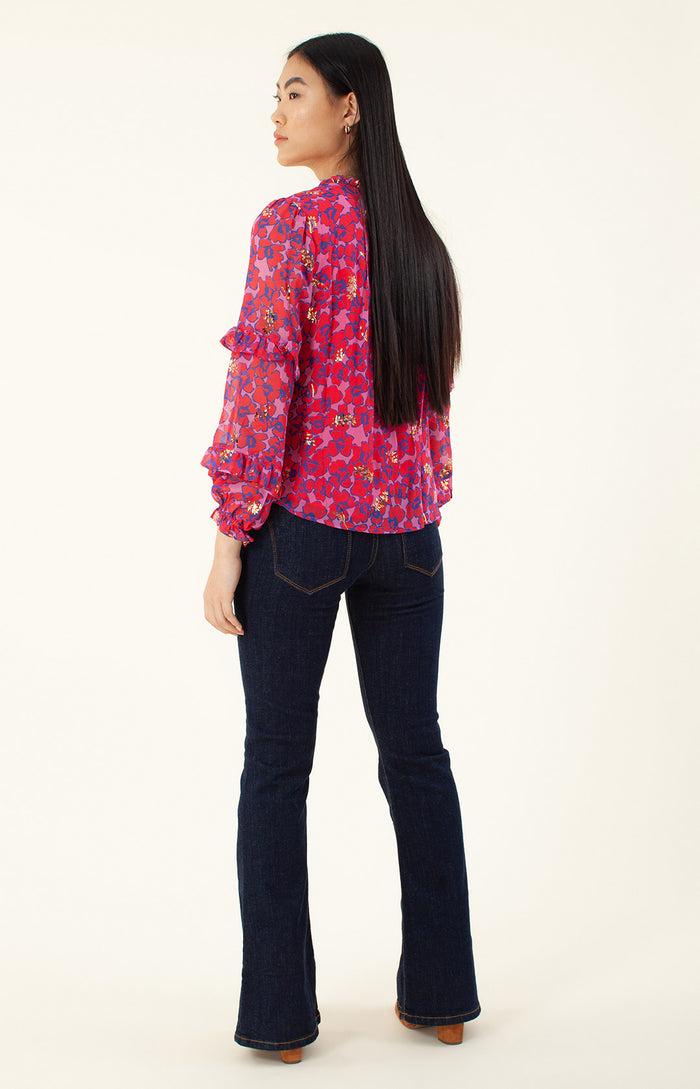 Hale Bob Bermai Foiled Lace-up Top