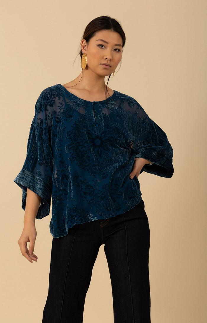 Hale Bob Briar Velvet Burnout Solid Top