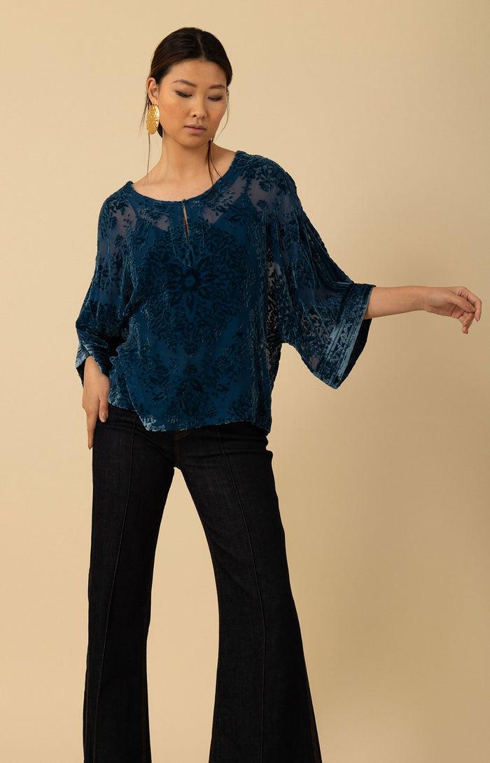 Hale Bob Briar Velvet Burnout Solid Top
