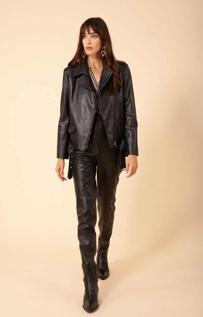 hale bob Cameo Stretch Faux Leather Jacket