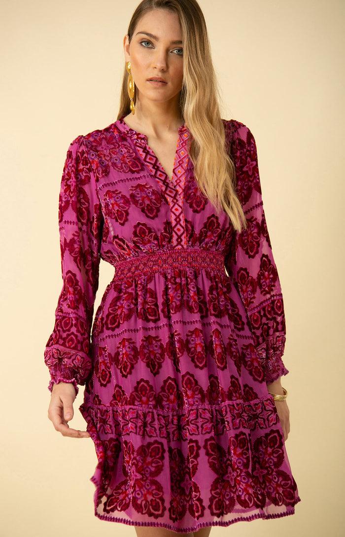 Hale Bob Camila Velvet Burnout Dress