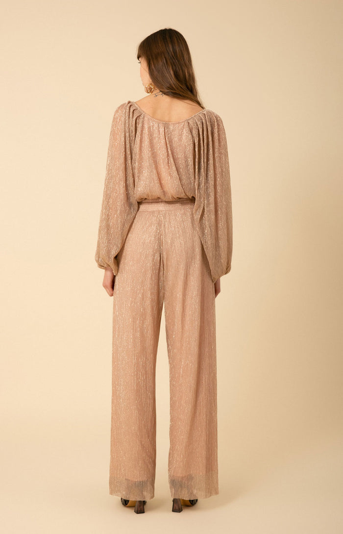 Hale Bob Capucine Lurex Crinkle Mesh Top