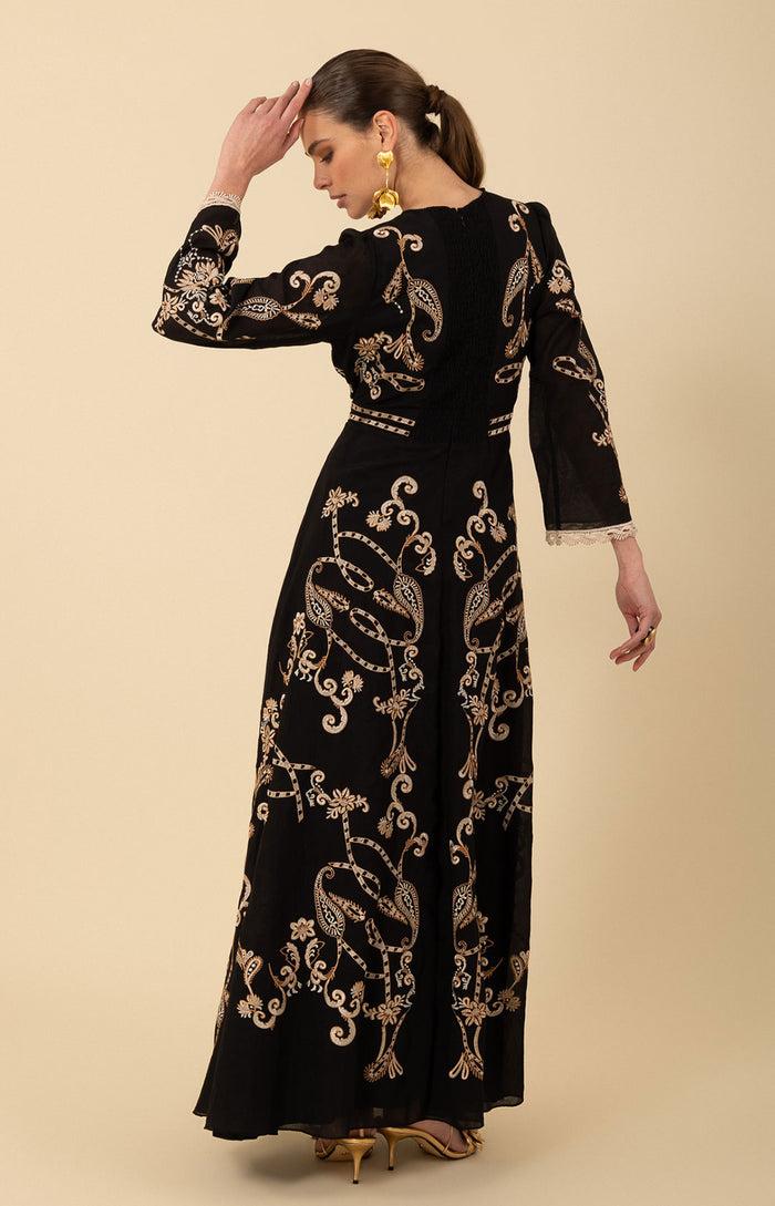 Hale Bob Cassandra Embroidered Maxi Dress