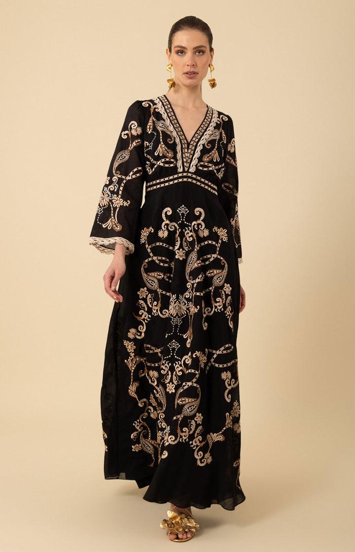 hale bob Cassandra Embroidered Maxi Dress