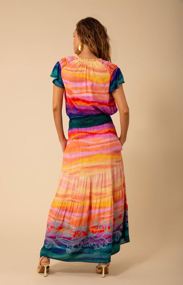 Hale Bob Catalina Tiered Maxi Skirt