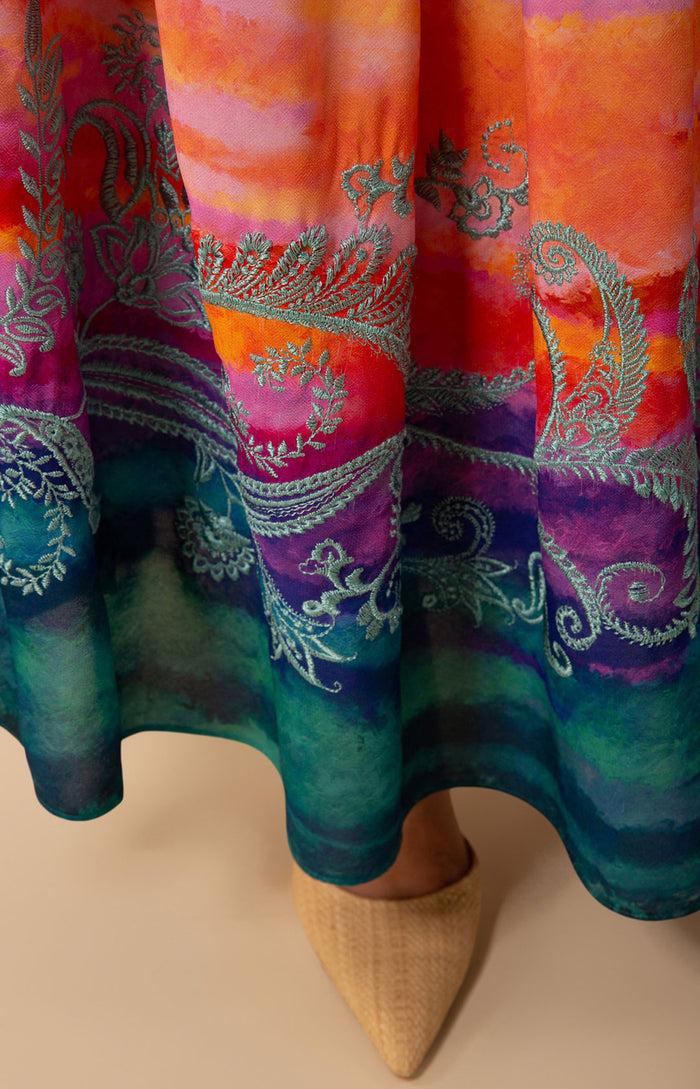 Hale Bob Catalina Tiered Maxi Skirt