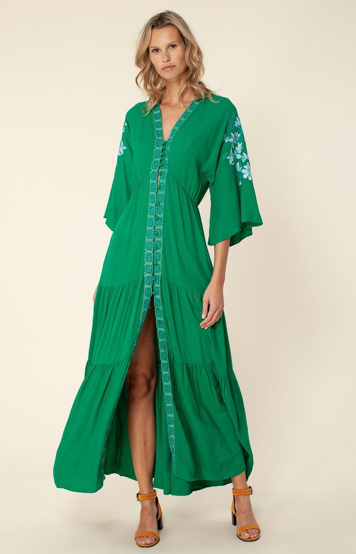 Hale Bob Cecilia Embroidered Maxi Dress