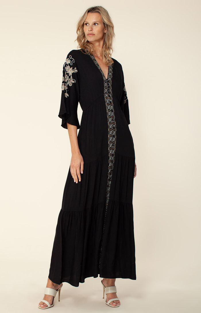 hale bob Cecilia Embroidered Maxi Dress