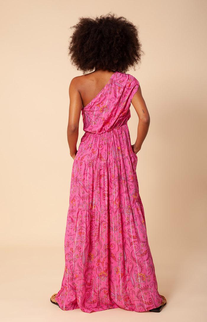 Hale Bob Charlize One Shoulder Maxi Dress