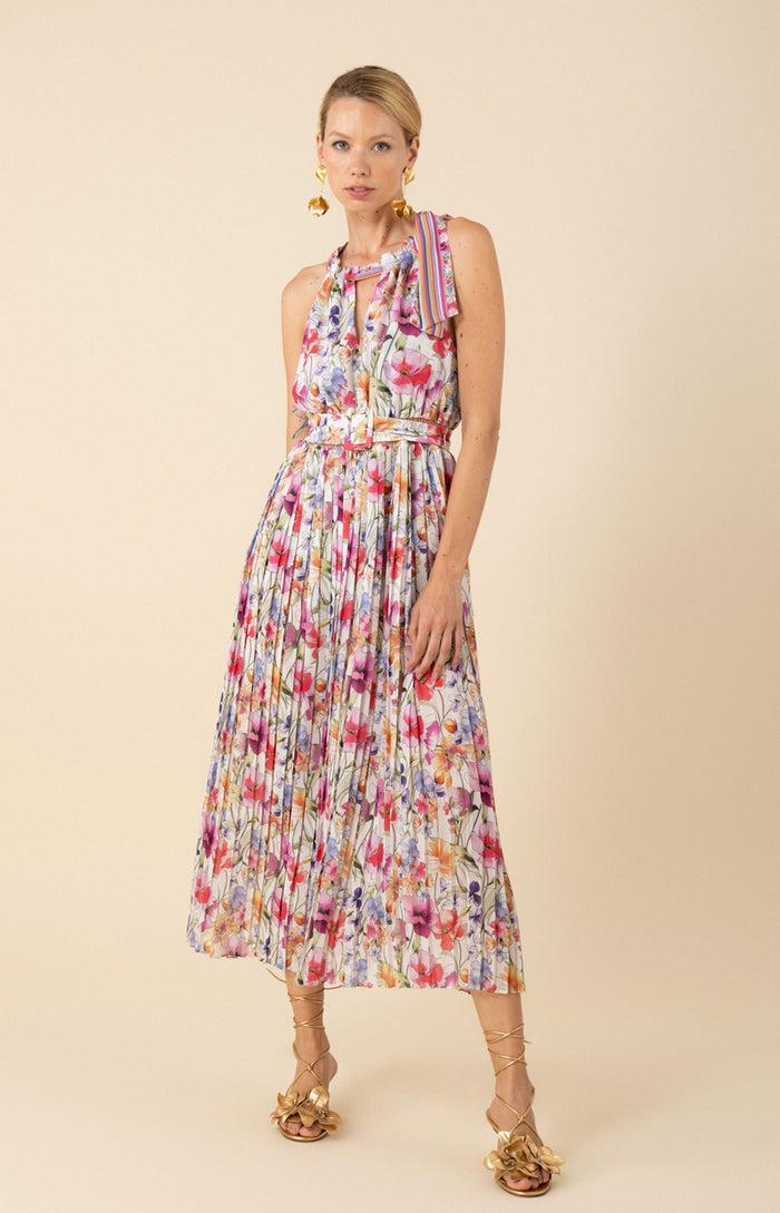 Hale Bob Chelsea Chiffon Pleated Dress