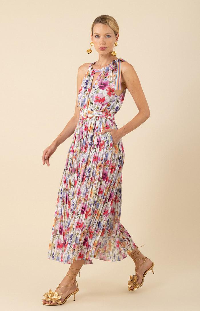 Hale Bob Chelsea Chiffon Pleated Dress