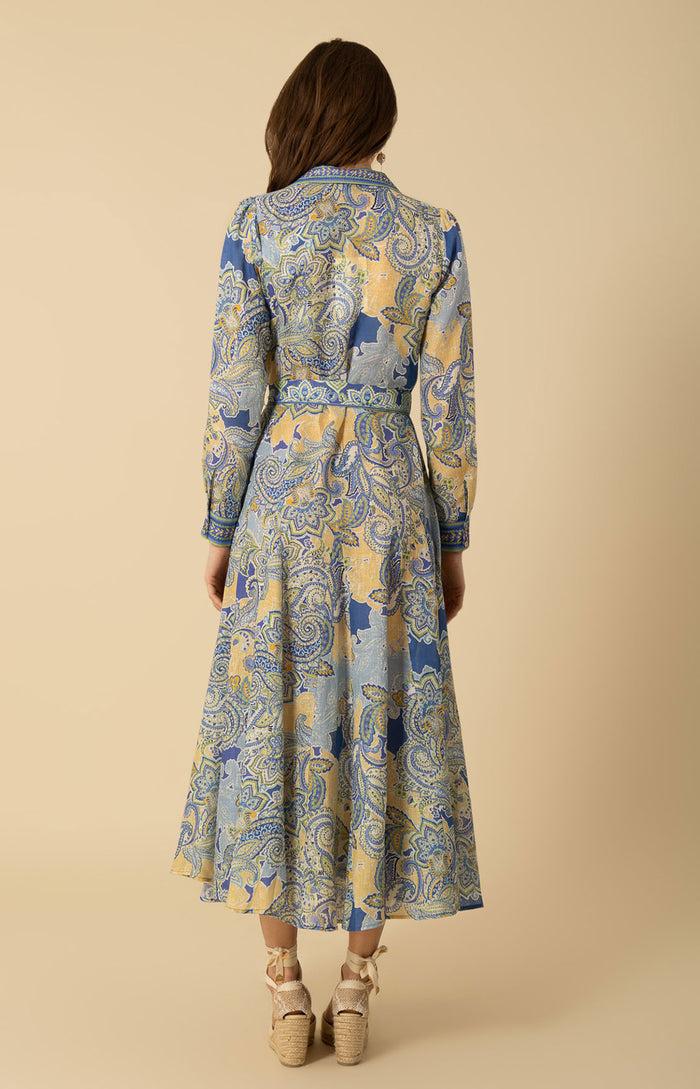 Hale Bob Clementine Linen Maxi Dress