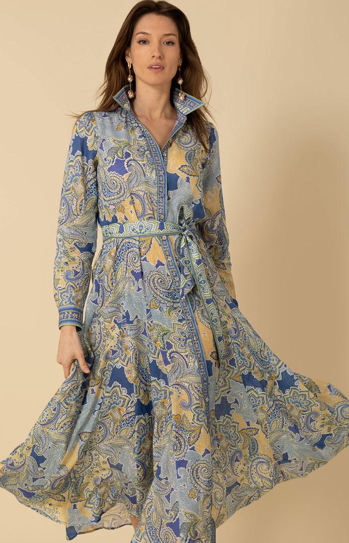 Hale Bob Clementine Linen Maxi Dress