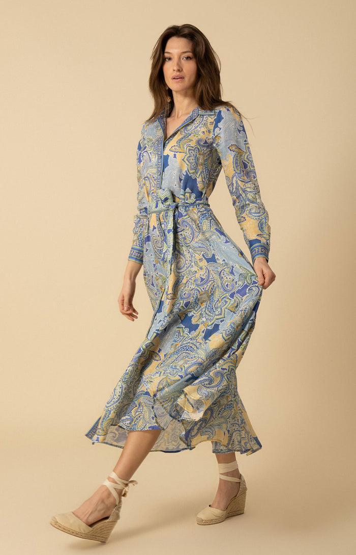 Hale Bob Clementine Linen Maxi Dress