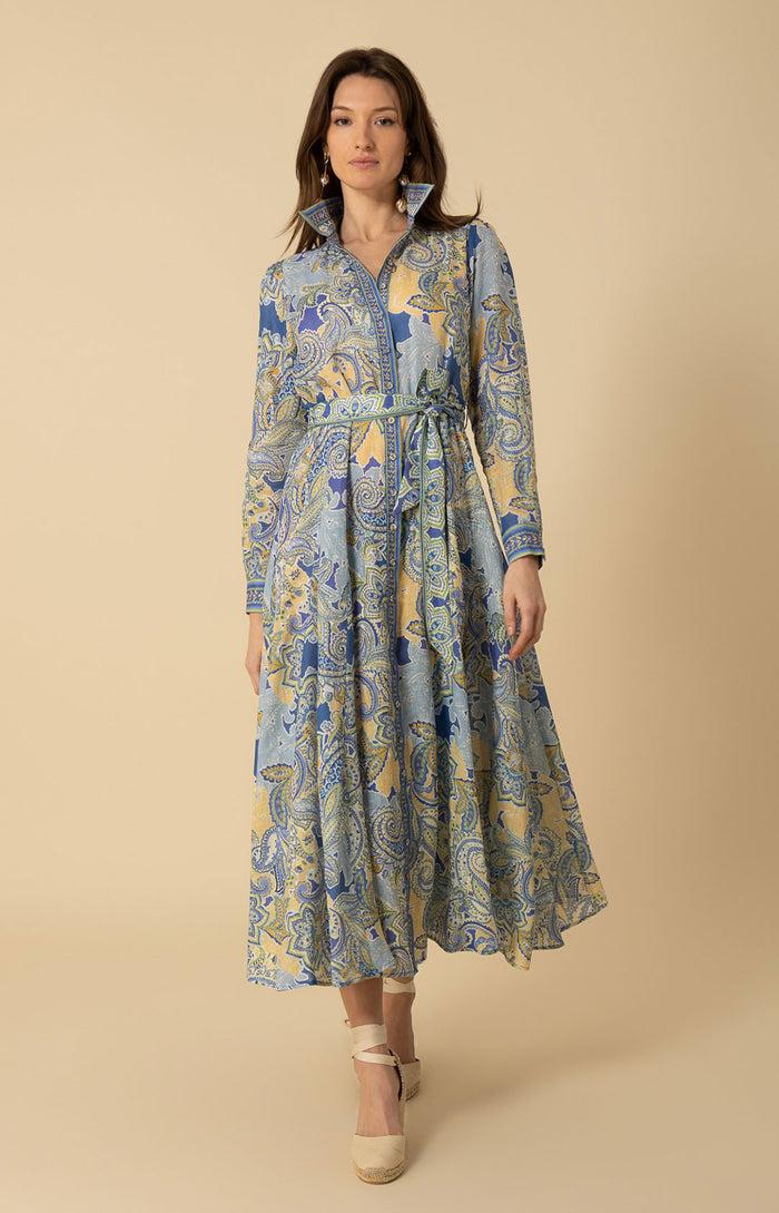 hale bob Clementine Linen Maxi Dress