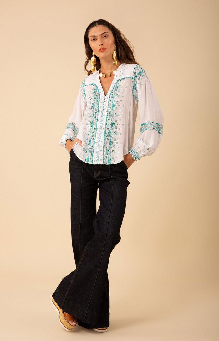 hale bob Cora Embroidered Top