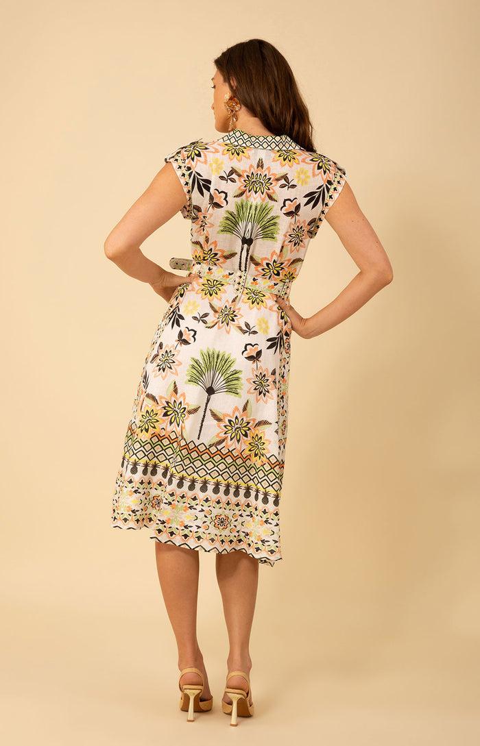 Hale Bob Daniela Midi Linen Dress