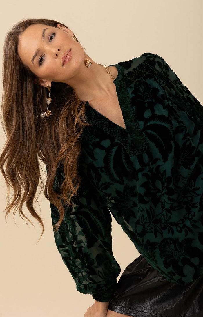 Hale Bob Danielle Velvet Burnout Solid Top