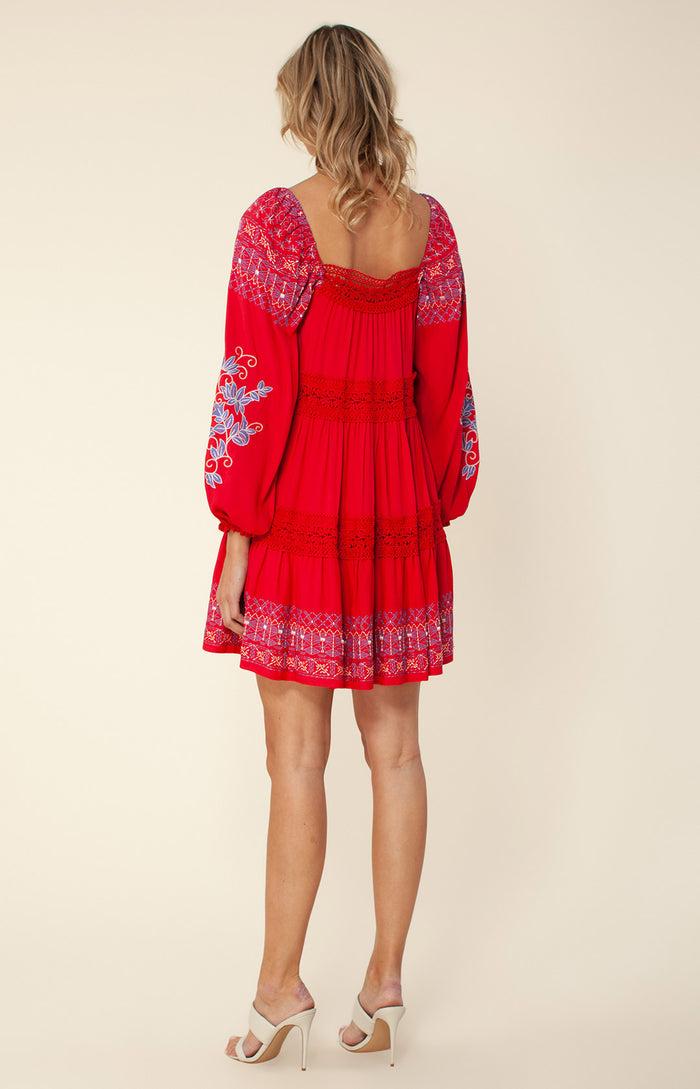 Hale Bob Darby Embroidered Dress
