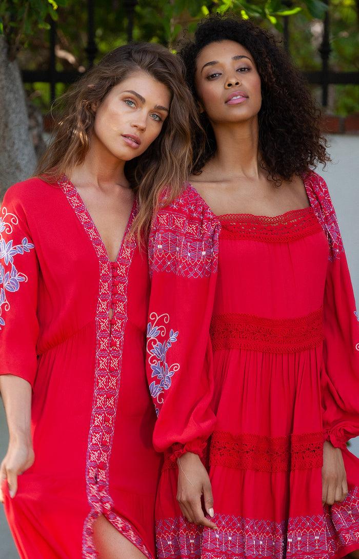 Hale Bob Darby Embroidered Dress