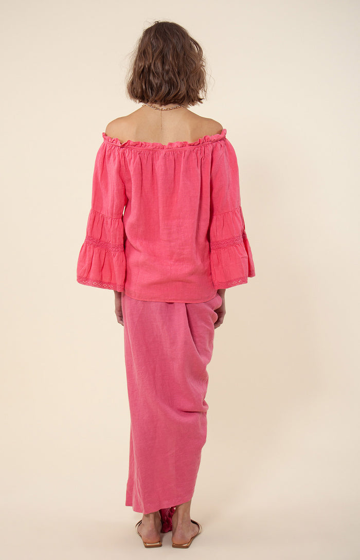 Hale Bob Darci Solid Off The Shoulder Top