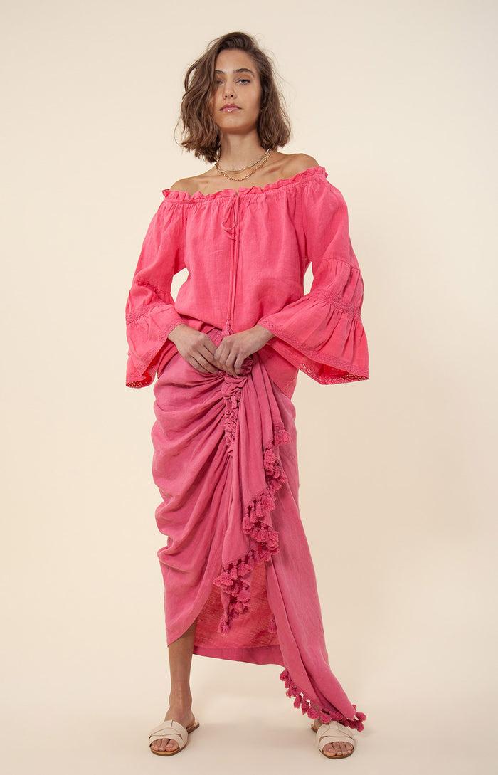 Hale Bob Darci Solid Off The Shoulder Top