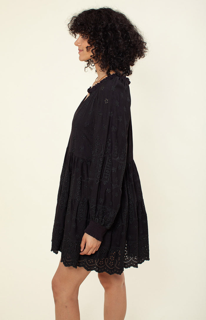 Hale Bob Darrin Solid Embroidered Dress