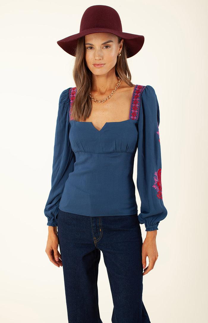 Hale Bob Deandra Embroidered Top