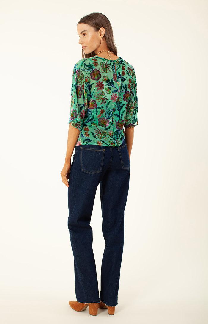 Hale Bob Delyse Velvet Burnout Keyhole Top