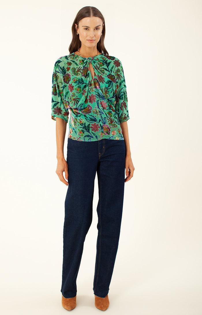 Hale Bob Delyse Velvet Burnout Keyhole Top