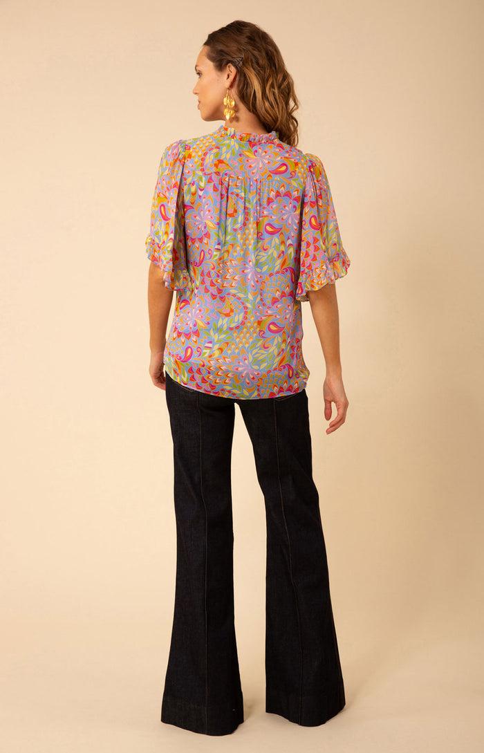 Hale Bob Diana Smocked Georgette Top