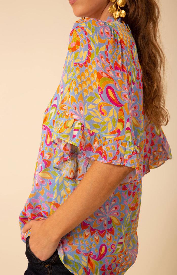 Hale Bob Diana Smocked Georgette Top