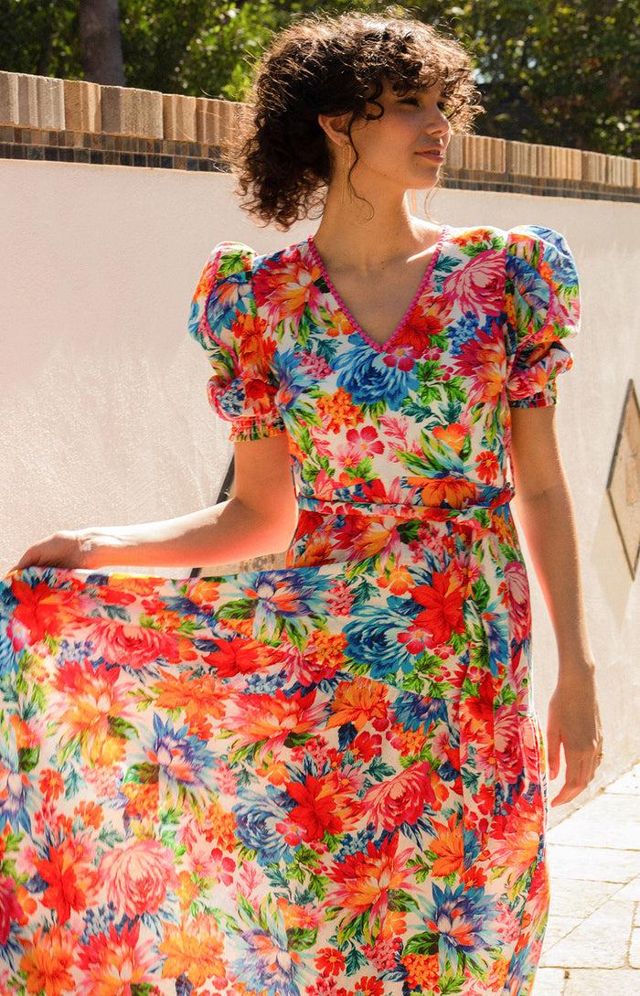 hale bob Dominica Embroidered Linen Maxi Dress