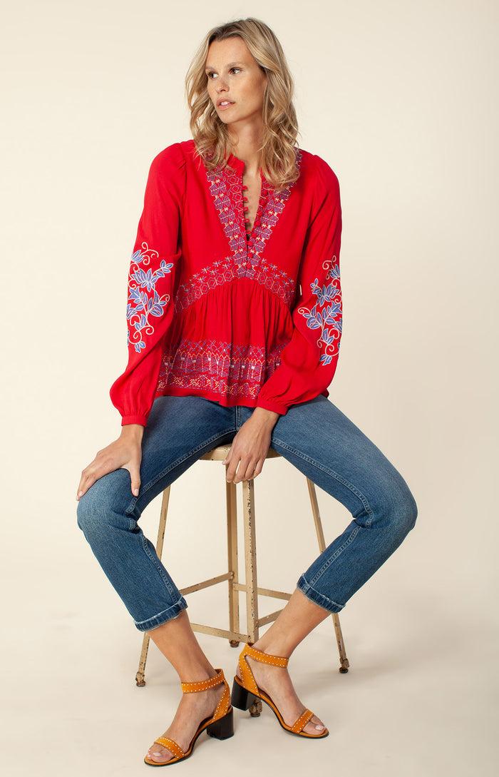 Hale Bob Donatella Embroidered Top