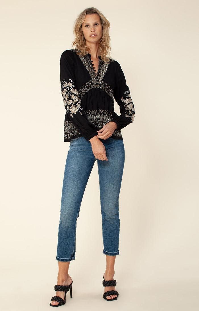 hale bob Donatella Embroidered Top