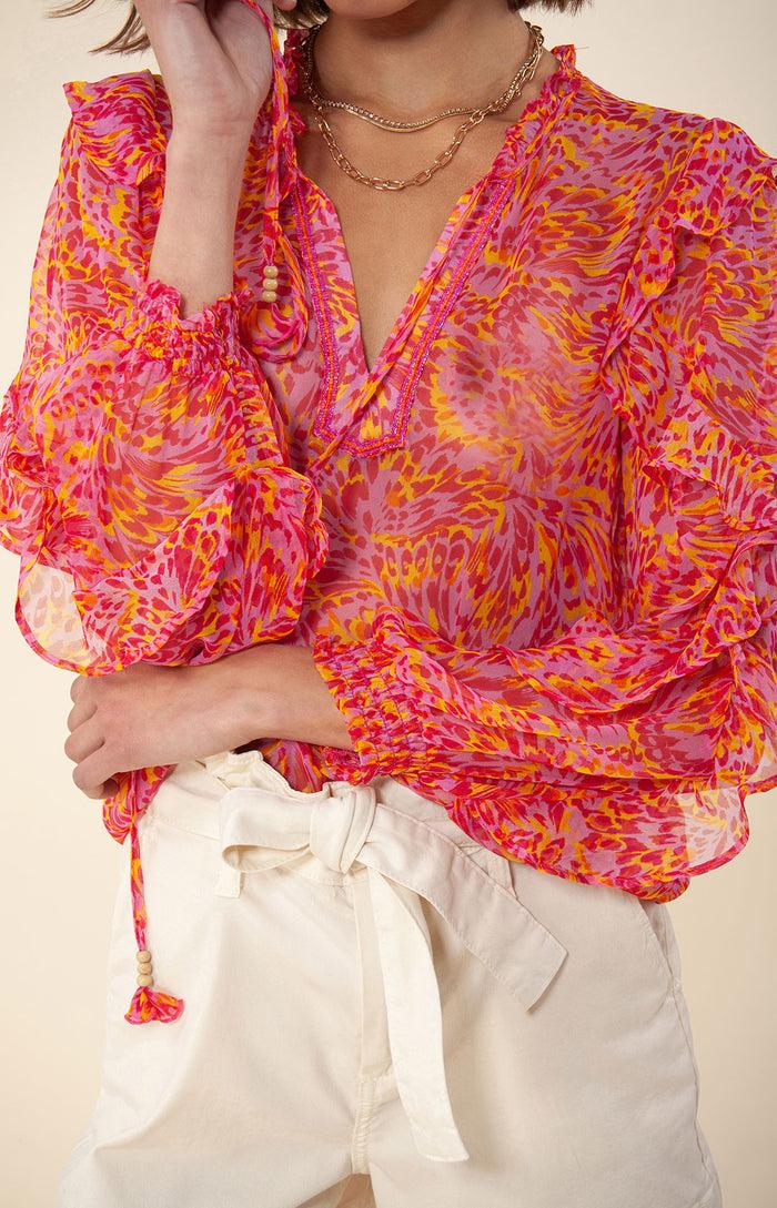 Hale Bob Donna Silk Top Beaded