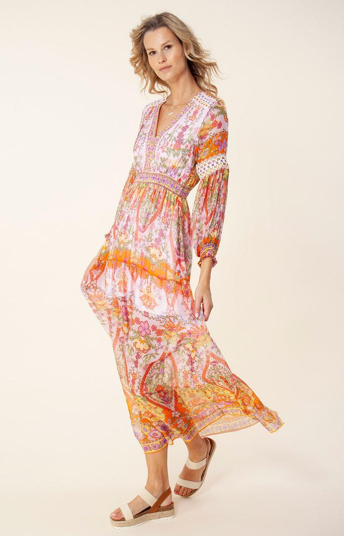 Hale Bob Edlynn Chiffon Maxi Dress