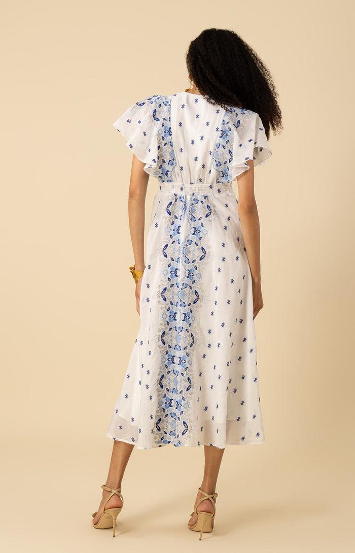 Hale Bob Elianna Embroidered Organza Maxi Dress