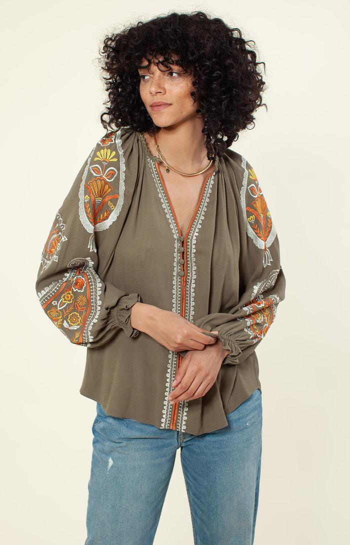 Hale Bob Elisa Embroidered Top