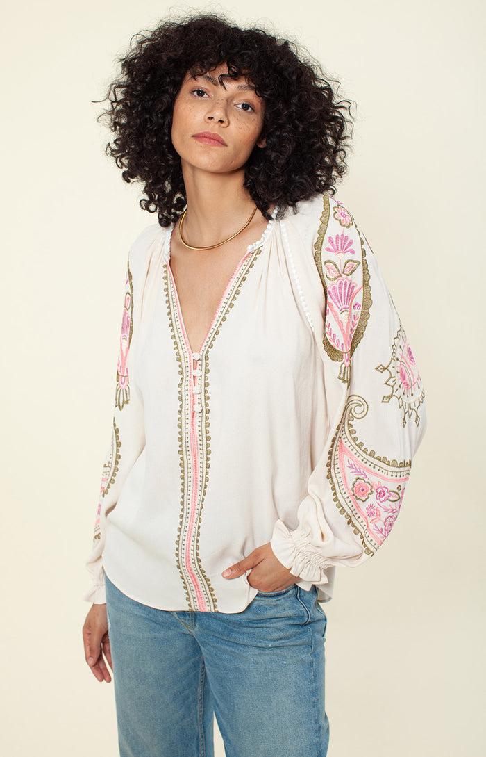 hale bob Elisa Embroidered Top