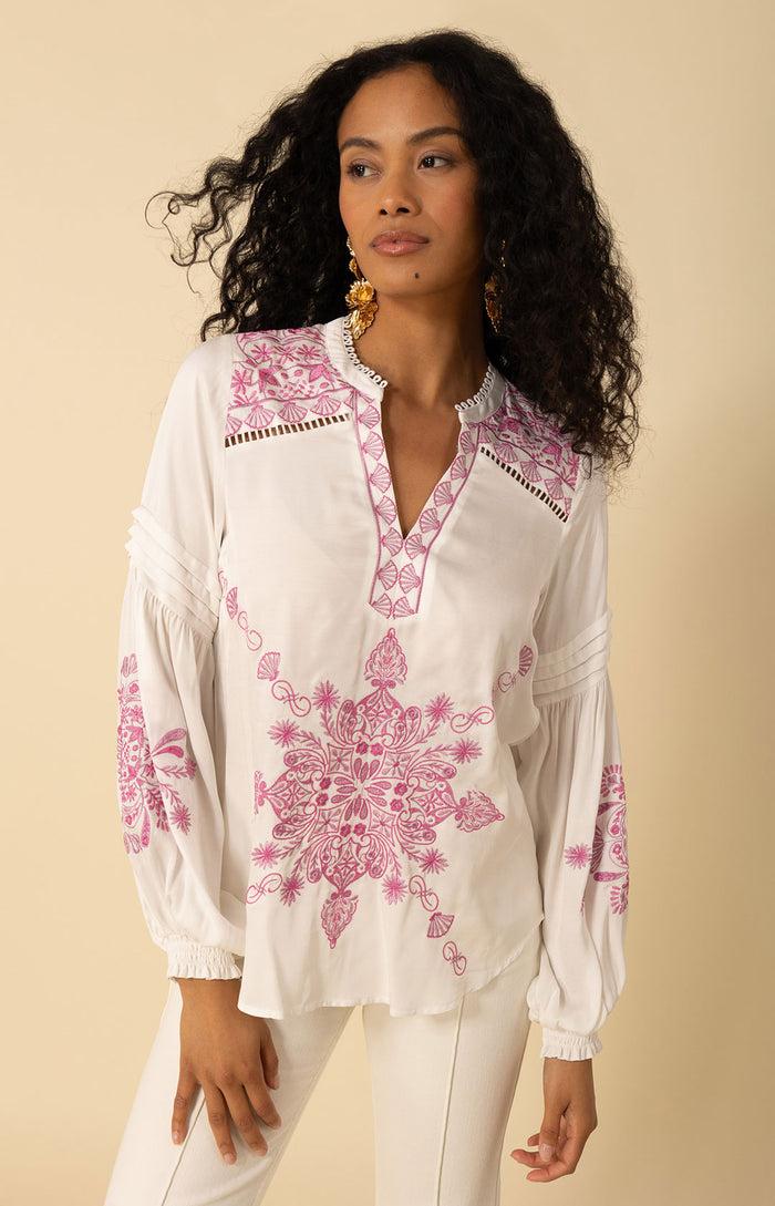 hale bob Elliott Embroidered Twill Top