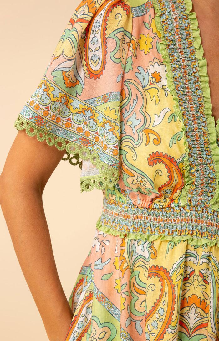 Hale Bob Elsie Linen Maxi Dress