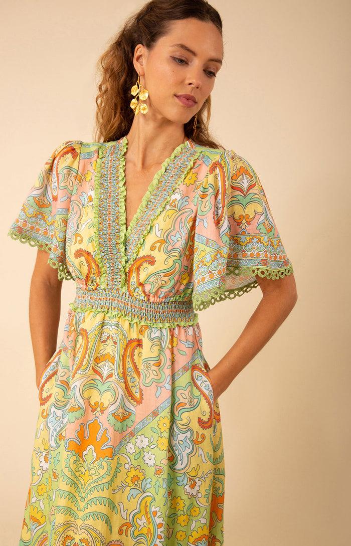 Hale Bob Elsie Linen Maxi Dress