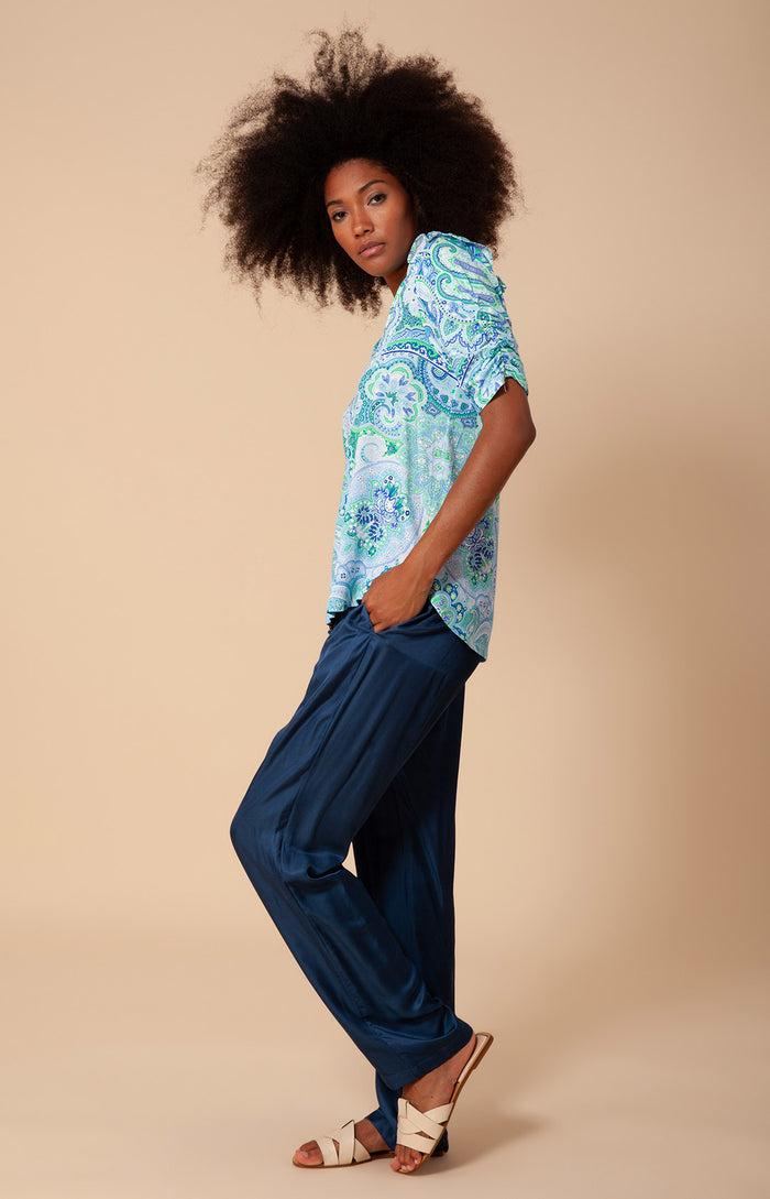 Hale Bob Emely Washed Solid Charmeuse Pant