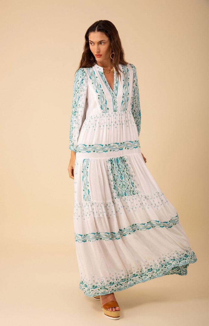 hale bob Emery Embroidered Maxi Dress