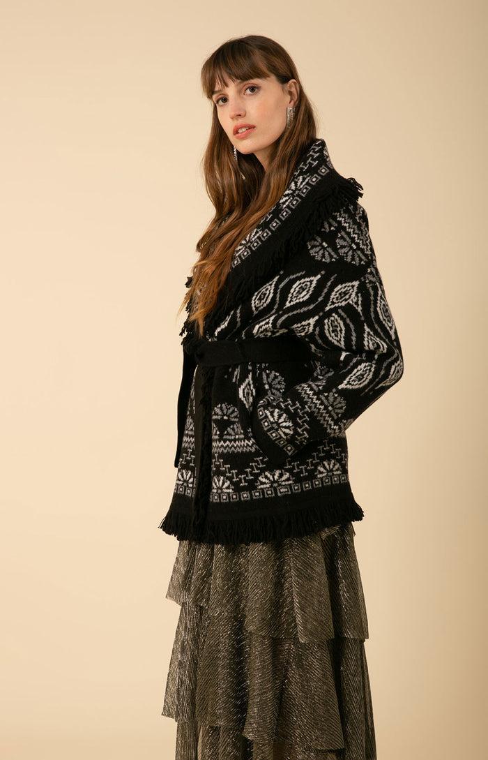 Hale Bob Emmy Fringe Wrap Sweater