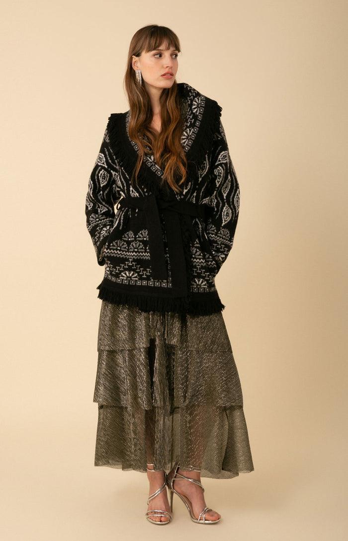 hale bob Emmy Fringe Wrap Sweater